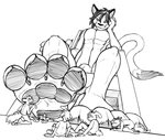 4_toes all_fours animal_genitalia anthro arm_support athletic athletic_anthro athletic_male barefoot biped black_claws black_ears black_eyebrows black_hair black_nose black_pawpads bottomwear chair cheek_tuft claws clothed clothing cramped crush dipstick_tail dominant dominant_anthro dominant_male eyebrows eyes_closed facial_tuft feet floppy_ears fluffy fluffy_tail foot_fetish foot_focus foot_lick foot_play front_view fully_sheathed fur fur_tuft furniture genitals group hair half-closed_eyes hand_on_leg head_tuft hindpaw kneeling larger_anthro larger_male licking long_tail looking_at_foot looking_at_paw looking_down looking_up low-angle_view macro male markings micro multicolored_tail narrowed_eyes nude on_chair on_ground paw_tuft pawpads paws pecs raised_foot raised_paw restrained scared sheath shirt short_hair shorts simple_background sitting size_difference small_tail smaller_anthro smaller_male smile submissive submissive_anthro submissive_male tail tail_markings tail_tuft three-quarter_view toes tongue tongue_out topwear tuft under_paws white_background wide_eyed beherit floh canid canine domestic_cat felid feline felis fox lagomorph leporid mammal rabbit 2015 absurd_res black_and_white digital_drawing_(artwork) digital_media_(artwork) hi_res line_art monochrome sketch