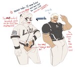 anthro barazoku biped black_chastity_cage chastity_cage chastity_device fur hair male mascot mascot_suit muscular muscular_anthro muscular_human muscular_male muscular_sub solo submissive submissive_anthro submissive_human submissive_male white_body white_fur white_hair reykn nippon_professional_baseball saitama_seibu_lions leo_(saitama_seibu_lions) felid human lion mammal pantherine 2023 hi_res