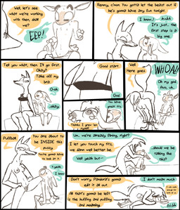 3_fingers 9_panel_comic anthro bed black_border blush bodily_fluids border bra breast_grab breast_grab_from_behind breast_play breasts clothed clothing color_coded color_coded_speech_bubble darkened_genitalia darkened_vulva dialogue dominant dominant_female duo erection explicitly_stated_consent eye_contact female female_on_top fingers furniture genitals hand_on_breast hands_on_hips hands_on_own_hips hooved_fingers hooves horizontal_pupils interspecies larger_female linked_speech_bubble long_neck looking_at_another looking_at_genitalia male male/female male_on_bottom navel nervous nipples nude nude_female on_bed on_bottom on_top panties partially_clothed predator/prey presenting presenting_vulva pupils simple_background sitting sitting_on_bed size_difference smaller_male speech_bubble submissive submissive_male surprised sweat tenting text underwear underwear_down underwear_only undressing undressing_another undressing_self vulva white_background the_weaver pack_street avo_(weaver) remmy_cormo african_golden_wolf bovid canid canine canis caprine egyptian_wolf mammal sheep 2025 comic digital_media_(artwork) english_text hi_res