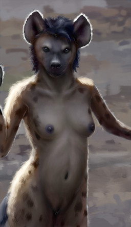 anthro areola backlighting blue_areola blue_hair blue_nipples blue_vulva breasts brown_spots countershade_torso countershading female fur genitals hair light looking_at_viewer navel nipples nude outside pose short_hair small_breasts solo spots standing tan_body tan_countershading vulva whiskers caedere hyena mammal spotted_hyena 2015 detailed digital_media_(artwork) hi_res lighting pinup shaded