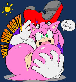 anthro anus biped boots butt clitoris clothing erect_clitoris eyewear female footwear genitals hair homophobic_slur pink_body pink_hair shoes simple_background smile solo sun sunglasses transparent_background vulva jikylio sega sonic_the_hedgehog_(series) amy_rose eulipotyphlan hedgehog mammal alpha_channel