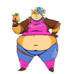 anthro belly belly_overhang belt big_belly big_cheeks biped blonde_hair blue_eyes blue_highlights bottomwear breasts chewing chubby_cheeks clothed clothing deep_navel double_chin ear_piercing eating eating_food eating_fruit female food food_in_mouth footwear front_view fruit fur gloves hair hand_on_hip handwear highlights_(coloring) holding_food holding_fruit holding_object huge_belly jacket lips morbidly_obese morbidly_obese_anthro morbidly_obese_female muffin_top navel obese obese_anthro obese_female orange_body orange_fur overweight overweight_anthro overweight_female pants piercing plant shirt shoes sidecut simple_background solo standing tight_bottomwear tight_clothing tight_pants topwear undersized_clothing undersized_topwear white_background wumpa_fruit oda-lee activision crash_bandicoot_(series) pirate_tawna bandicoot mammal marsupial 2020 absurd_res digital_drawing_(artwork) digital_media_(artwork) full-length_portrait hi_res portrait