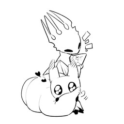 2_horns 4_horns ambiguous_gender anthro black_body black_eyes blush blush_lines book bottomless bottomless_taur chibi cloak clothed clothing duo emanata heart_symbol holding_book holding_object holding_tail horn insect_wings looking_at_viewer motion_lines multi_horn reading reading_book robe simple_background sparkles sparkling_eyes squish standing tail tail_motion tail_squish tailwag white_background white_body white_cloak white_clothing white_head white_robe wings young young_anthro monz_tw hollow_knight_(franchise) team_cherry hollow_knight_(character) pale_king_(hollow_knight) pure_vessel_(hollow_knight) arthropod arthropod_taur insect insect_taur taur vessel_(species) 1:1 2026 digital_media_(artwork) line_art monochrome father_(lore) father_and_child_(lore) male_(lore) nonbinary_(lore) parent_(lore) parent_and_child_(lore)