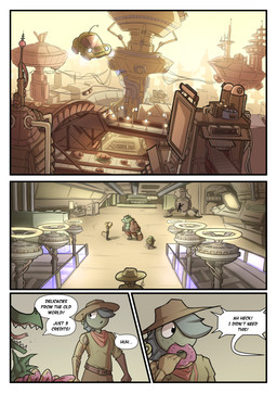 ambiguous_gender anthro city city_background cityscape detailed_background dialogue flying_car futuristic group male speech_bubble text vehicle tookiecookies alligatorid aquatic crocodilian fish humanoid mammal murid murine rat reptile rodent scalie absurd_res comic english_text hi_res