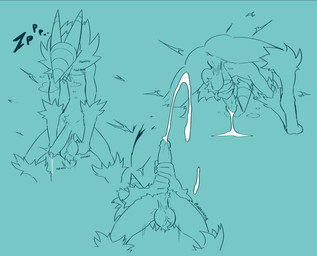 anus balls bodily_fluids cum cumshot ejaculation erection foreskin genital_fluids genitals humanoid_genitalia humanoid_penis masturbation onomatopoeia penis saggy_balls solo sound_effects text nerunaur deltarune undertale_(series) werewerewire hi_res line_art