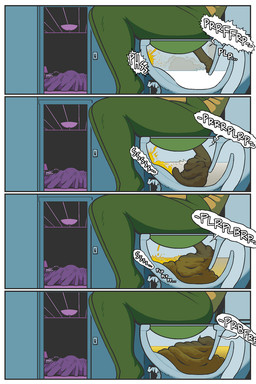 after_vore anthro awake bathroom bed bed_sheet bedding bedroom belly big_belly big_butt big_tail bodily_fluids butt disposal duo fart fart_cloud feces female female/female furniture genital_fluids grey_fart_cloud hair long_hair nude nude_female overweight peeing pillow sitting sleeping tail tall_girl toilet urine vore vore_implied shyguy9 mythology belinda_(shyguy9) sophie_(shyguy9) dragon human mammal mythological_creature mythological_scalie scalie 2:3 comic hi_res