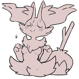 3_fingers :> anthro arm_tuft biped blush blush_lines bodily_fluids breasts breath cheek_tuft chest_tuft dipstick_tail eyes_closed facial_tuft featureless_breasts female female_anthro fingers fluffy fluffy_tail front_view fur hip_tuft inner_ear_fluff markings mouth_closed nude nude_anthro nude_female object_in_tail shoulder_tuft simple_background small_breasts solo stick stick_in_tail sweat sweatdrop tail tail_markings tuft white_background white_body yakiniku628 nintendo pokemon braixen canid generation_6_pokemon mammal pokemon_(species) 2023 digital_drawing_(artwork) digital_media_(artwork) half-length_portrait japanese_description line_art monochrome portrait translated_description
