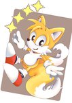 2_tails anthro black_eyes clothing dipstick_tail footwear fur gloves handwear male markings multi_tail multicolored_tail shoes simple_background smile solo sparkles tail tail_markings white_body white_fur yellow_body yellow_fur mennnntaiko classic_sonic_(universe) sega sonic_the_hedgehog_(series) classic_tails miles_prower canid canine fox mammal 2019 hi_res