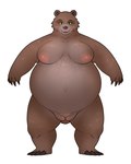 2024 4:5 anthro areola bear belly belly_focus big_areola big_belly big_nipples biped black_claws black_eyes blush breasts breasts_apart brown_body brown_breasts brown_ears brown_fur brown_nose brown_pubes cheek_tuft claws clothing digital_drawing_(artwork) digital_media_(artwork) dreamworks eyelashes facial_tuft female finger_claws front_view full-length_portrait fur fur_tuft genitals green_sclera huge_belly looking_at_viewer mama_bear mama_bear_(puss_in_boots) mammal mature_anthro mature_female navel nipples nude nude_anthro nude_female open_mouth open_smile outie_navel overweight overweight_anthro overweight_female piercing pink_areola pink_nipples portrait pubes puss_in_boots_(dreamworks) pussy ring_piercing simple_background smile smiling_at_viewer snout solo standing thick_neck thick_thighs toe_claws tuft white_background 翌檜＠絶望間近