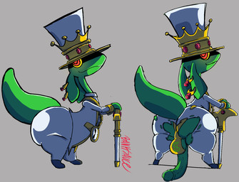 anthro backsack balls big_balls big_butt big_penis bottomwear butt cane chain clock clothed clothing crown_hat currency_symbol dollar_sign ear_piercing ear_ring gem genitals glans glowing glowing_eyes gold_(metal) gold_chain gold_jewelry green_body green_skin hat headgear headwear huge_penis humanoid_genitalia humanoid_penis jewelry long_penis looking_at_viewer looking_back male pants penis piercing rear_view red_eyes ring_piercing ruby_(gem) simple_background smile solo standing suit symbol tail thick_tail thick_thighs tight_clothing topwear torn_bottomwear torn_clothing torn_pants underwear white_clothing white_suit wide_hips yellow_clothing yellow_sclera yellow_underwear banksauce kings_of_hell mammon_(kings_of_hell) goblin humanoid mammal digital_media_(artwork) hi_res