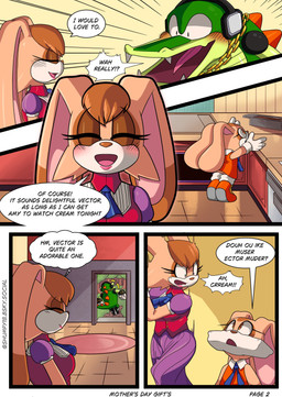 age_difference anthro big_breasts blush blush_lines breasts building clothed clothing dress eyebrows female gloves group handwear house inner_thoughts kitchen male mature_female shocked surprised text thick_eyebrows trio young young_anthro young_female younger_female shumpy sega sonic_the_hedgehog_(series) cream_the_rabbit vanilla_the_rabbit vector_the_crocodile crocodile crocodilian lagomorph leporid mammal rabbit reptile scalie absurd_res comic english_text hi_res daughter_(lore) mother_(lore) parent_(lore)