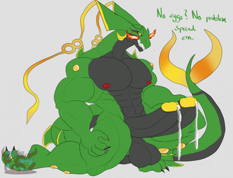 2_penises 2_toes abs anthro areola balls barazoku biceps big_balls big_muscles big_pecs big_penis black_balls black_body black_claws black_penis black_sclera bodily_fluids breath_powers claws clenched_teeth dark_sclera dialogue dripping elemental_manipulation erection feet fin fire fire_breathing fire_manipulation genital_fluids genitals glans green_body grey_background horn huge_balls huge_muscles huge_pecs huge_penis humanoid_genitalia humanoid_penis kneeling looking_at_viewer male markings multi_genitalia multi_penis multicolored_body muscular muscular_anthro muscular_male nipples nude nude_anthro nude_male pecs penis precum precum_drip pupils question_mark red_areola red_nipples simple_background slit_pupils solo tail tail_fin talking_to_viewer teeth text thick_arms thick_tail thick_thighs toe_claws toes triceps white_background yellow_eyes yellow_glans daikuhiroshiama nintendo pokemon grant_(daikuhiroshiama) generation_6_pokemon legendary_pokemon mega_evolution mega_rayquaza pokemon_(species) 2026 english_text hi_res