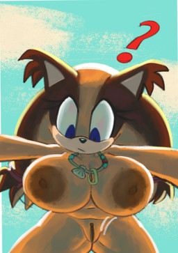 anthro areola big_breasts black_nose blue_eyes breasts brown_areola brown_body brown_fur brown_nipples ear_tuft eyelashes female freckled_areola freckles front_view fur genitals huge_breasts jewelry long_eyelashes navel necklace nipples nude orange_body orange_fur question_mark solo tan_body tan_fur thick_thighs tuft vulva wide_hips lewdmcgill sega sonic_boom sonic_the_hedgehog_(series) sticks_the_jungle_badger badger mammal mustelid musteline