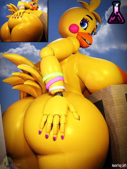 big_breasts big_butt biped breasts butt butt_grab cutaway female hand_on_butt huge_breasts huge_butt looking_back machine macro nude nude_female public public_nudity seductive solo master_yorg five_nights_at_freddy's five_nights_at_freddy's_2 scottgames toy_chica_(fnaf) animatronic robot 3d_(artwork) digital_media_(artwork) hi_res shaded soft_shading
