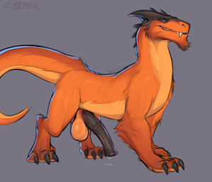 alternate_species animal_genitalia animal_penis balls bedroom_eyes big_balls big_penis bodily_fluids claws dripping equine_genitalia equine_penis erection feral feralized fur genital_fluids genitals grey_background horn long_neck looking_at_viewer male male_feral narrowed_eyes orange_body orange_fur penis precum precum_drip saggy_balls seductive shaft_divide sharp_teeth simple_background solo tail teeth vein veiny_penis razzper mythology razz_(razzper) dragon felkin mythological_creature mythological_scalie scalie absurd_res hi_res
