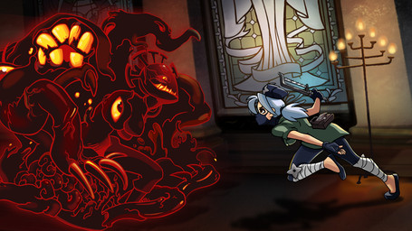 bandage bandaged_leg black_body black_clothing black_footwear black_shoes blue_bottomwear blue_clothing blue_fingerless_gloves blue_gloves blue_handwear blue_mask blue_pants bottomwear church clothing cosplay crossover_cosplay dress duo female feral fight fighting_pose fingerless_gloves footwear gloves glowing glowing_body glowing_eyes green_clothing green_dress grey_hair hacksaw hair handwear holding_hacksaw holding_object inside looking_at_another mask nurse nurse_clothing outline pants ponytail pose red_body red_outline running sharp_teeth side_view stained_glass teeth tied_hair yellow_eyes yellow_teeth robynahaley codename:_kids_next_door naruto skullgirls double_(skullgirls) father_(codename:_kids_next_door) kakashi_hatake valentine_(skullgirls) eldritch_abomination human mammal monster 16:9 absurd_res crossover digital_drawing_(artwork) digital_media_(artwork) hi_res official_art widescreen