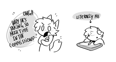 ambiguous_gender anthro biped drawing_(action) duo fur simple_face speech_bubble tablet white_body white_fur copithecat canid canine canis domestic_cat domestic_dog felid feline felis mammal 2024 digital_drawing_(artwork) digital_media_(artwork) hi_res monochrome