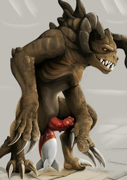 anal anal_masturbation anal_penetration animal_genitalia animal_penis claws erection feral genital_slit genitals horn improvised_sex_toy male masturbation nude penetration penis semi-anthro sex_toy solo toying_self lizardlars fallout microsoft deathclaw monster scalie hi_res