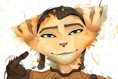 anthro clothing front_view fur gesture green_eyes hand_gesture hat headgear headwear male orange_body orange_fur pointing pointing_at_self solo enoxarts ratchet_and_clank sony_corporation sony_interactive_entertainment ratchet_(ratchet_and_clank) felid feline lombax mammal 3:2 clip_studio_paint_(artwork) digital_drawing_(artwork) digital_media_(artwork) hi_res portrait
