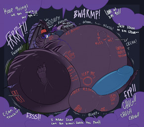 air_inflation balls balls_expansion belly belly_expansion big_balls big_belly big_butt big_penis black_border blue_mouth blue_penis bodily_fluids body_inflation border butt butt_expansion dialogue emoticon expansion fart fwoomp genital_expansion genitals hose hose_in_butt hose_inflation huge_balls huge_belly huge_butt huge_penis hyper hyper_balls hyper_belly hyper_butt hyper_genitalia hyper_inflation hyper_penis inflation long_penis motion_lines navel nipple_milking onomatopoeia penis penis_expansion purple_belly purple_fart_cloud sound_effects sweat text xxwolf_buttxx mythology ixen_(dinodicker) dragon mythological_creature mythological_scalie scalie 2024 artist_name hi_res watermark