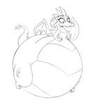 2_horns 3_toes 4_fingers anthro back_wings barefoot belly big_belly breasts curved_horn eyebrows eyelashes featureless_breasts feet female female_anthro fingers flying front_view horn huge_belly inflation looking_down medium_breasts membrane_(anatomy) membranous_wings morbidly_obese morbidly_obese_anthro morbidly_obese_female non-mammal_breasts notched_tail nude nude_anthro nude_female obese obese_anthro obese_female overweight overweight_anthro overweight_female pupils scales simple_background snout solo spade_tail spherical_inflation tail three-quarter_view toes ventral_scales white_background wings maddeku european_mythology friendship_is_magic hasbro my_little_pony mythology princess_ember_(mlp) dragon mythological_creature mythological_scalie scalie western_dragon winged_dragon 2023 black_and_white digital_drawing_(artwork) digital_media_(artwork) full-length_portrait hi_res monochrome portrait sketch