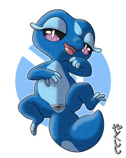 animal_genitalia cloaca female feral genitals horizontal_cloaca looking_at_viewer lying on_back open_mouth pokeball pokeball_background simple_background solo spread_legs spreading conditional_dnp yakukitsu nintendo pokemon pokemon_winds_and_waves gecqua generation_10_pokemon pokemon_(species) 2026 4:5 signature