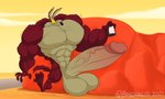 3_toes 4_fingers abs abstract_background anthro arm_tuft back_tuft ball_growth balls belly biceps big_balls big_eyes big_pecs big_penis biped black_eyes black_nose blushing_penis boulder brown_body brown_fur calf_tuft canyon chest_tuft claws cloud countershade_torso countershading desert ears_front elbow_tuft erection eyebrows fangs feet finger_claws fingers foot_focus foreskin fur genital_growth genitals grey_pawpads growth holding_pill_bottle huge_balls huge_penetration huge_penis humanoid_feet humanoid_genitalia humanoid_heel humanoid_penis hyper hyper_genitalia hyper_penis knee_tuft leg_tuft looking_at_genitalia looking_at_own_penis looking_at_penis looking_at_self looking_down male midair moobs muscle_growth muscular muscular_anthro muscular_male nude outside painted_background pawpads paws pecs penetration penis penis_enlargement_pills penis_growth pill_bottle pink_foreskin plantigrade pose raised_tail ribs road rock shaky_legs shoulder_tuft sky small_head soles solo surprise surprised_expression surprised_face surprised_look tail tan_balls tan_belly tan_body tan_eyebrows tan_fur tan_penis teeth thick_calves thick_thighs throbbing throbbing_penis toe_claws toes top_heavy tuft vein veiny_penis wavy_mouth wide_eyed yellow_sclera yellow_sky foxbtails looney_tunes warner_brothers wile_e._coyote canid canine canis coyote mammal 2021 5:3 colored dated digital_drawing_(artwork) digital_media_(artwork) hi_res pinup shaded signature