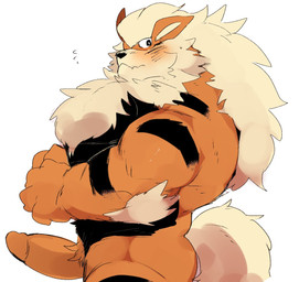 anthro anthrofied arm_tuft barazoku blush blush_lines bodily_fluids elbow_tuft erection flying_sweatdrops foreskin fur genitals humanoid_genitalia humanoid_penis kemono male muscular muscular_anthro muscular_male nude nude_anthro nude_male orange_body orange_fur penis pokemorph retracted_foreskin side_view simple_background solo sweat sweatdrop tuft white_background hyaku_(artist) nintendo pokemon arcanine canid canine generation_1_pokemon mammal pokemon_(species) colored colored_sketch flat_colors portrait sketch source_request three-quarter_portrait
