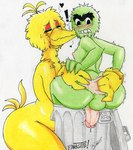 abstract_background anal anal_fingering anthro anus areola balls beak big_anus big_butt blonde_hair blush bodily_fluids butt butt_grab butt_squish crossgender duo exclamation_point eyebrows eyelashes eyes_closed eyeshadow feathers female femboy fingering fur genital_fluids genitals green_body green_fur hair hand_on_butt heart_symbol kissing kissing_cheek kneeling looking_back makeup male male/female motion_lines mtf_crossgender nipples nude penis precum short_hair simple_background simple_eyes sitting squish sweat tail tail_feathers text thick_thighs trash_can unibrow white_background wide_hips yellow_body yellow_feathers parasitedeath muppets pbs sesame_street big_bird_(sesame_street) oscar_the_grouch avian bird grouch monster muppet 2016 artist_name signature traditional_media_(artwork)