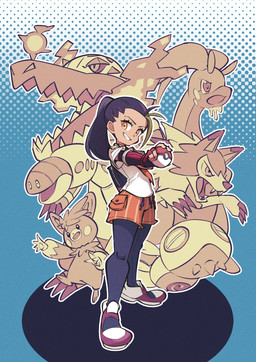 ambiguous_gender armwear backpack black_clothing black_hair black_legwear black_pantyhose bottomwear clothing dotted_background elbow_gloves female female_focus feral fingerless_gloves footwear gloves grin grinning_at_viewer group hair handwear holding_object holding_pokeball human_focus legwear long_hair looking_at_viewer necktie not_furry_focus orange_bottomwear orange_clothing orange_eyes orange_shorts pantyhose pattern_background pattern_bottomwear pattern_clothing pattern_shorts pokeball ponytail red_armwear red_clothing red_elbow_gloves red_fingerless_gloves red_gloves red_handwear red_necktie shirt shoes short_sleeves shorts simple_background smile smiling_at_viewer sneakers standing striped_bottomwear striped_clothing striped_shorts stripes tan_body tan_skin topwear white_clothing white_shirt white_topwear buresu21 nintendo pokemon nemona_(pokemon) dudunsparce generation_6_pokemon generation_7_pokemon generation_9_pokemon goodra human lycanroc mammal midday_lycanroc orthworm pawmot pokemon_(species) skeledirge absurd_res digital_drawing_(artwork) digital_media_(artwork) hi_res