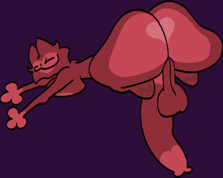acroposthion anthro backsack balls big_balls big_breasts big_butt big_penis breasts butt foreskin fur genitals gynomorph intersex looking_at_viewer lying on_front one_eye_closed penis presenting presenting_hindquarters red_body red_fur solo unretracted_foreskin wink winking_at_viewer trashgal domestic_cat felid feline felis mammal hi_res