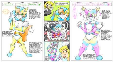 anthro cosmic_horror duo female food gender_transformation jester machine male solo text transformation andetheslayer food_creature humanoid robot robot_anthro absurd_res comic english_text hi_res model_sheet
