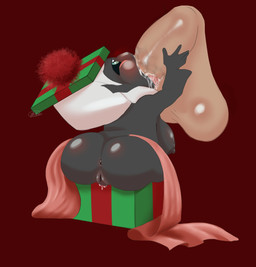 anthro anus balls black_sclera bodily_fluids box breasts container disembodied_penis drooling duo fellatio female genital_fluids genitals gift gift_box grey_body heart_eyes heart_symbol holidays in_box in_container male male/female multi_nipple nipples oral penile penis precum presenting saliva sex sex_toy size_difference swallowing toy vaginal_fluids vulva ganzalo new_year nintendo pokemon generation_3_pokemon human jirachi legendary_pokemon mammal pokemon_(species) absurd_res hi_res tagme