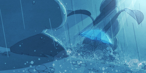 ambiguous_gender beanstalk biped detailed_background flower grass light light_beam outside plant raining rear_view sky solo sunbeam sunlight umbrella 5health kirby:_triple_deluxe kirby_(series) nintendo kirby waddling_head 2020 2:1 digital_drawing_(artwork) digital_media_(artwork) hi_res japanese_description monochrome