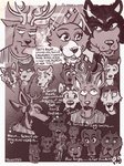 2020 3:4 anthro beastars black_nose bodily_fluids canid canine canis cervine clothed clothing comic deer dialogue english_text fur greyscale group hi_res imagination interspecies looking_at_another louis_(beastars) male mammal monochrome overwhelmed predator/prey red_deer romantic romantic_couple speech_bubble sweat sweater teeth text thinking topwear trickfoottails wolf worried