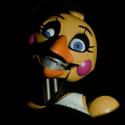 anthro barely_visible_breasts beak bib black_background blood_on_teeth blue_eyes breasts creepy eyelashes fangs female glistening glistening_body grey_teeth grin horror_(theme) machine non-mammal_breasts orange_beak simple_background smile solo teeth toothed_beak yellow_body atumalaca atumalaca_(modeler) five_nights_at_freddy's five_nights_at_freddy's_2 scottgames toy_chica_(fnaf) animatronic avian bird chicken galliform phasianid robot robot_anthro 2025 3d_(artwork) bust_portrait digital_media_(artwork) icon portrait