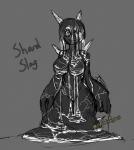 big_breasts breasts female genitals huge_breasts lava looking_at_viewer monster_girl_(genre) not_furry nude pussy shard_slag simple_background slime smile solo thick_thighs wide_hips medicinal_succ pathfinder humanoid 2019 digital_media_(artwork) hi_res monochrome