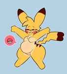 anthro belly big_belly bloated breasts eyelashes featureless_breasts featureless_crotch female fur generation_1_pokemon hair inside mammal nintendo nude object_vore overweight overweight_anthro overweight_female pikachu pokeball pokemon pokemon_(species) red_cheeks rodent simple_background solo standard_pokeball standing swallowpancakes tail thick_thighs vore wide_hips yellow_body yellow_fur