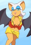 anthro bat_wings bedroom_eyes breasts clothing cosplay crossover_cosplay eyeshadow female half-closed_eyes lipstick looking_at_viewer makeup membrane_(anatomy) membranous_wings narrowed_eyes pose seductive simple_background solo tan_body tan_skin wings the_other_half cowboy_bebop sega sonic_the_hedgehog_(series) faye_valentine rouge_the_bat bat mammal 2022 absurd_res crossover hi_res pinup