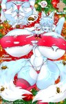 2_tails anthro anus big_breasts blue_body breasts butt cookie female food fur genitals holidays huge_breasts hyper hyper_breasts kemono milk multi_tail nipples pussy solo tail text white_body ryoto_namazaru christmas kaiju_paradise roblox canid canine fox ghostfox_gootraxian gootraxian mammal robloxian absurd_res digital_media_(artwork) english_text hi_res