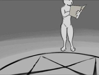 anthro bodily_fluids book feral first_person_view internal magic male occult_symbol pentagram predator/prey saliva spell struggling summoning symbol vore narrapousa mythology canid canid_demon canine demon hellhound lagomorph leporid mammal mythological_canine mythological_creature rabbit 2d_animation animated short_playtime