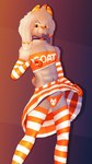 anthro armwear biped blep bottomwear choker clothed clothing clothing_lift crossdressing elbow_gloves femboy floppy_ears fur gloves grey_body grey_fur hair handwear heart_choker horn jewelry legwear male male_anthro necklace orange_armwear orange_bottomwear orange_clothing orange_elbow_gloves orange_eyes orange_gloves orange_handwear orange_horn orange_legwear orange_panties orange_skirt orange_thigh_highs orange_topwear orange_tube_top orange_underwear panties pattern_armwear pattern_bottomwear pattern_clothing pattern_elbow_gloves pattern_gloves pattern_handwear pattern_legwear pattern_skirt pattern_thigh_highs short_tail skirt skirt_lift skull_print solo striped_armwear striped_bottomwear striped_clothing striped_elbow_gloves striped_gloves striped_handwear striped_legwear striped_skirt striped_thigh_highs stripes tail thigh_highs tongue tongue_out topwear tube_top underwear conditional_dnp gusta gusta_(gusta) bovid caprine goat mammal 9:16 hi_res