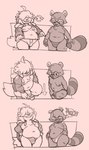 2019 anthro briefs canid canine canis clothed clothing clothing_trade domestic_dog duo emmett_(submarine_screw) eyewear genitals glasses hi_res humanoid_genitalia humanoid_penis male mammal micropenis moobs mostly_nude penis procyonid raccoon robin_(submarine_screw) slightly_chubby slightly_chubby_anthro slightly_chubby_male small_penis standing submarine_screw switching_clothes thought_bubble tighty_whities underwear underwear_only undressing white_briefs white_clothing white_underwear