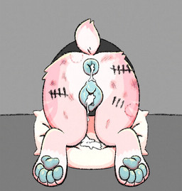 animal_genitalia animal_vulva bite_mark bodily_fluids body_writing bruised bruised_butt butt canine_genitalia canine_vulva cum cum_in_ass cum_in_vagina cum_inside female feral fur genital_fluids genitals glory_hole leaking_anus leaking_cum leaking_vagina nub_tail pawpads paws public_use short_tail solo tail tally_marks toony vulva saberbutt berri_(carrion) felid mammal prehistoric_species saber-toothed_tiger