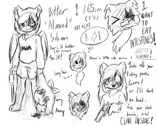 almond decapitation drupe_(fruit) food fruit gore headless male plant solo text dister_rohtas anny_(samichoptanuki999) bitter_almond_solomon bat domestic_cat felid feline felis hybrid mammal english_text hi_res