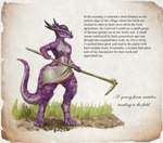 anthro areola breasts clothed clothing female front_view grass holding_object holding_tool journal_entry markings medium_breasts mouth_closed navel nipples plant purple_body simple_background solo standing striped_arms striped_legs striped_markings striped_tail stripes tail tail_markings text tools topless upai stella_(upai) dinosaur ornithischian pachycephalosaurid pachycephalosaurus prehistoric_species reptile scalie english_text full-length_portrait hi_res portrait