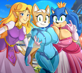 anthro anthrofied big_breasts black_nose blonde_hair blue_body blue_fur blue_hair bodysuit breast_grab breast_size_difference breast_squish breasts breasts_frottage brown_body brown_fur camel_toe cleavage clothed clothing cosplay crossgender crossover_cosplay crown day dress eyelashes female fully_clothed fur gesture gloves green_eyes group hair hand_gesture hand_on_breast handwear headgear huge_breasts long_hair looking_at_viewer medium_breasts mtf_crossgender nipple_outline outside pink_clothing pink_dress pink_gloves pink_handwear screencap screencap_background skinsuit sky smile squish tight_clothing v_sign wide_hips zero_suit missphase mario_bros metroid nintendo sega sonic_the_hedgehog_(series) star_fox super_smash_bros. the_legend_of_zelda fox_mccloud link princess_peach princess_zelda samus_aran sonic_the_hedgehog zerosuit_fox canid canine eulipotyphlan fox hedgehog humanoid hylian mammal 2015 crossover