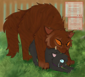bite bodily_fluids claws collar crying duo feral forced male male/male pinned pinned_to_ground rape screaming scruff_bite sex tears yelling young breezepawlt warriors_(book_series) scourge_(warriors) tigerstar_(the_prophecies_begin) domestic_cat felid feline felis mammal