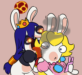 anthro bangs bent_arm black_clothing black_eyeshadow black_outline black_shirt black_topwear blonde_hair blue_eyes blue_hair bottomless bottomless_anthro bottomless_female brown_background buckteeth burning cellphone cheek_lick closed_frown clothed clothed_anthro clothed_female clothing crown duo ear_twitch electronics eyeshadow face_lick featureless_crotch female female/female female_anthro flat_chested frown fur gem glowing glowing_eyes gold_hair_ring hair half-closed_eyes hand_on_shoulder handwear headgear holding_cellphone holding_object holding_phone licking light long_ears long_hair looking_at_another looking_at_partner makeup mitten_hands mittens motion_lines mouth_closed multicolored_body narrowed_eyes no_pupils open_mouth open_smile orange_outline orb outline phone pink_clothing pink_shirt pink_topwear queen red_clothing red_handwear red_mittens romantic romantic_ambiance royalty ruby_(gem) sapphire_(gem) shirt simple_background smartphone smile smiling_at_another smiling_at_partner smoke standing tan_body tan_inner_ear tan_skin teeth tongue topwear two_tone_body white_body white_fur yellow_eyes insert-thenewbl-here mario_bros mario_plus_rabbids_kingdom_battle nintendo raving_rabbids rayman_(series) ubisoft lava_queen rabbid_peach lagomorph mammal rabbid 2024 colored crossover digital_drawing_(artwork) digital_media_(artwork) english_description lighting shaded simple_shading