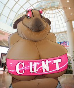 anthro big_breasts blue_bottomwear blue_clothing blue_eyes blue_jeans blue_pants bottomwear breasts brown_body brown_fur clothing dark_eyebrows denim denim_bottomwear denim_clothing eyebrows eyelashes eyeshadow eyewear eyewear_on_head female female_anthro fur huge_breasts inside jeans long_ears long_eyelashes makeup mall modern_architecture pants pink_clothing pink_eyeshadow pink_eyewear pink_makeup pink_shirt pink_sunglasses pink_topwear raised_eyebrow shirt solo sparkles sunglasses sunglasses_on_head text tight_clothing tight_shirt tight_topwear topwear wearing_sunglasses whiskers y2k_(graphic_design) band1tnsfw lagomorph leporid mammal rabbit absurd_res digital_drawing_(artwork) digital_media_(artwork) english_text hi_res meme portrait